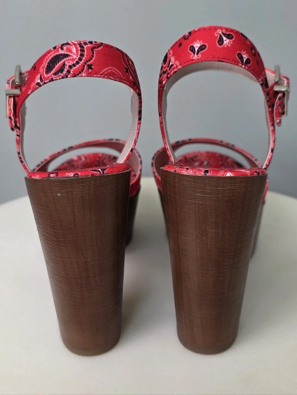 MIX No. 6 Carinda Bandana Platform Heel Sandals Red Size 7.5 NEW! GORGEOUS!!